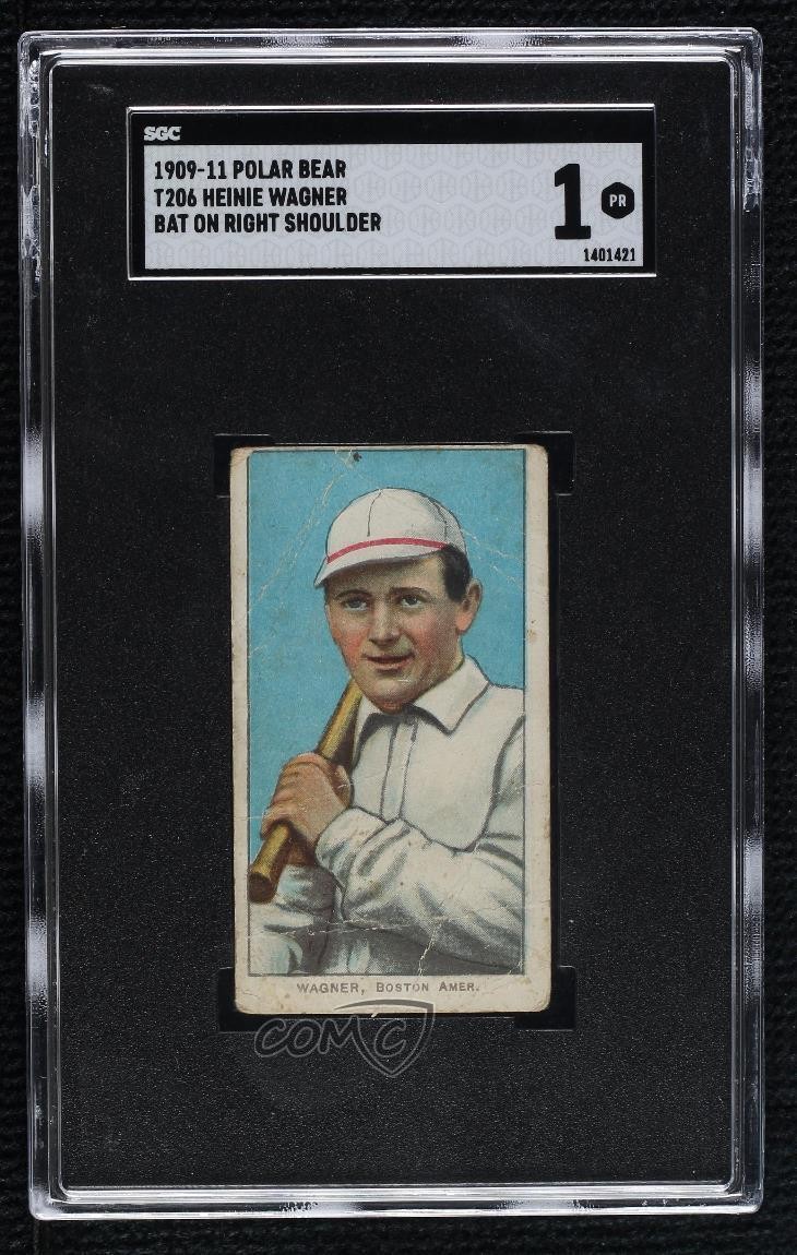 1909-11 T206 Polar Bear Back Heinie Wagner SGC 1 0q4x
