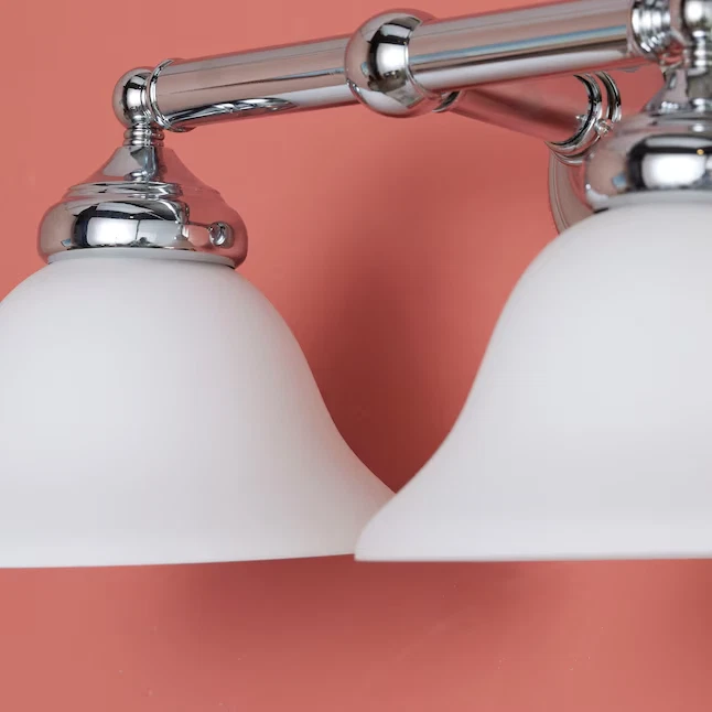 Juego de 2 Diseñadores Fuente 2 Luces Cromo Transicional Cromo Tocador Luz Foto 3 de 4