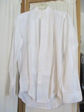 New Vintage After Six Tuxedo Shirt White 15 34 Poly Cotton