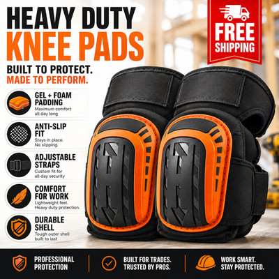 Heavy Duty Gel Knee Pads for Work Professional Anti-Slip Adjustable Straps