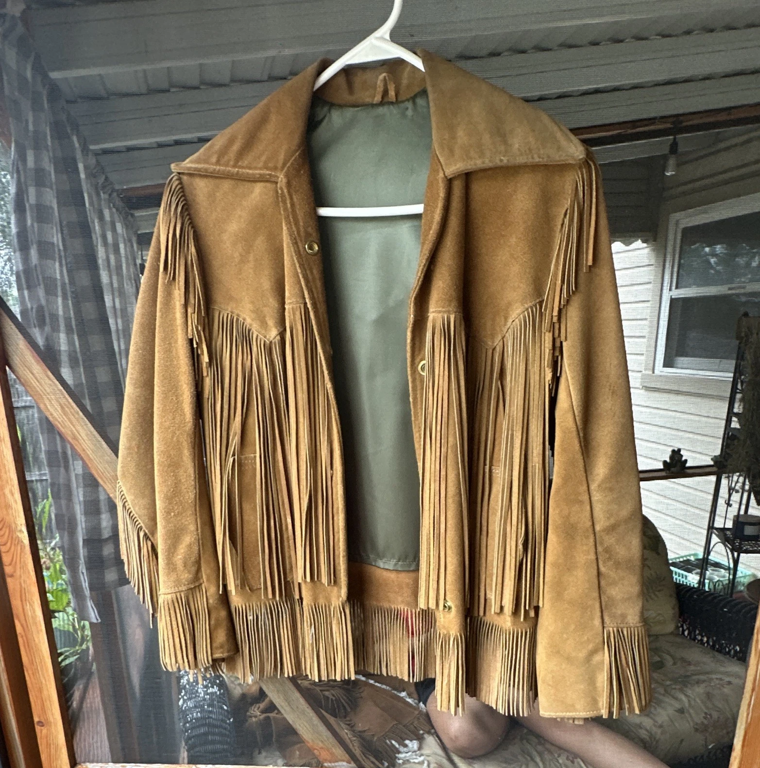 VTG 60s-70s Buckboard Woman’s Leather Fringe Western Snap Front Lined Jacket image 1