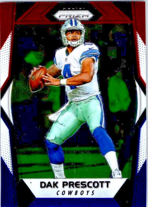 2017 Panini Prizm #67 Dak Prescott RWB Red White and Blue Card Cowboys 2nd Year