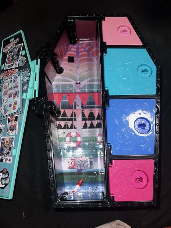 Monster High Coffin-Shaped Doll Playset Storage Carry Case w/ Compartments