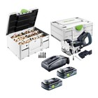 Festool DFC 500 E-Basic Dübelfräse DOMINO 18V + 2x Akku 4 Ah + Lader + Sortiment