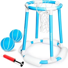 Sloosh Pool Basketball Hoop Set, Floating Basketball Pool Game, Swimming Floats