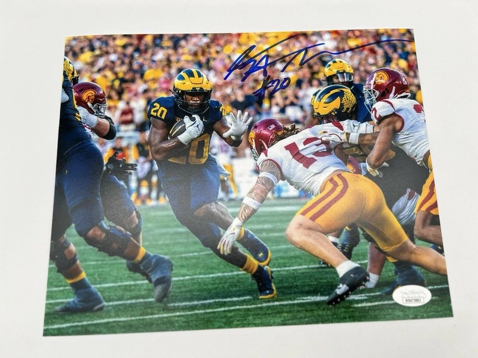JMC SPORTS Kalel Mullings Autographed 8x10 Michigan Wolverines Photo JSA CoA