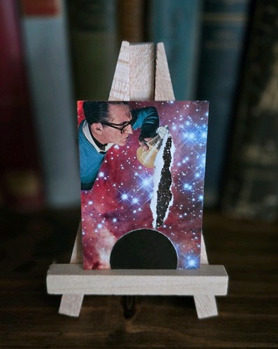 ACEO ORIGINAL Scientist In Space Surreal Cosmic Collage Art By BriesPaperTrail