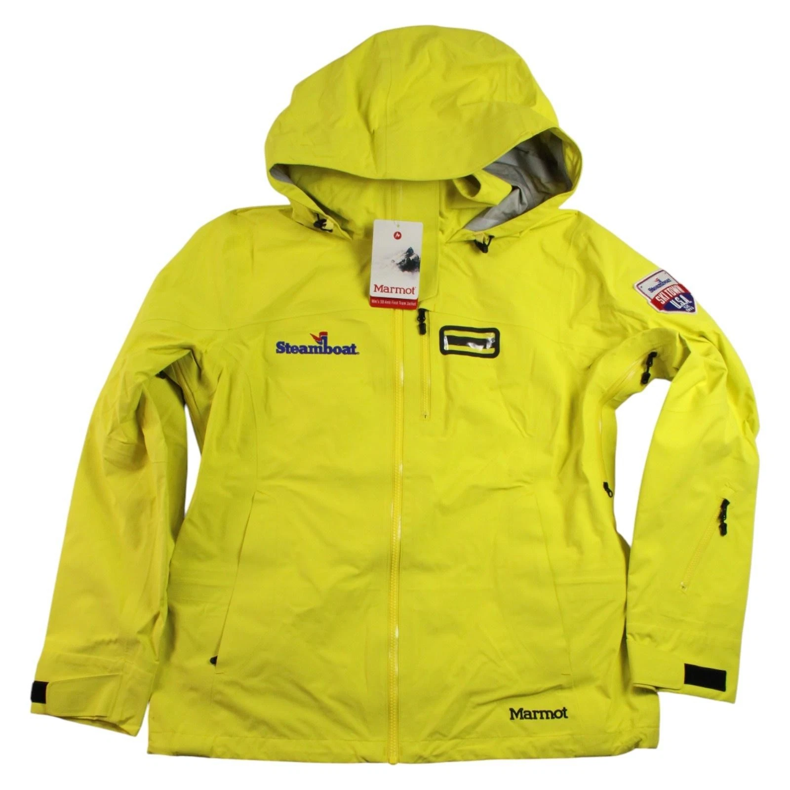 Marmot Steamboat Ski Jacket Womens L Yellow Amb First Tram Snowboard $405
