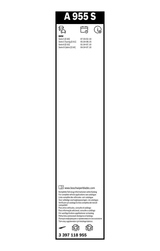 Juego de 2 limpiaparabrisas (par) plano/aero para BMW 528 E39, E60 delantero 2.8 3.0 Foto 4 de 4