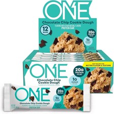 12 Pack- ONE Protein Bars Chocolate Chip Cookie Dough 20g Protein 1g Sugar
