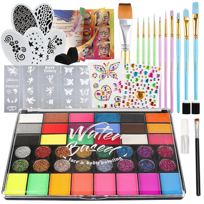 Pintada 42 Color Face Painting Kit for Kids - Non Toxic Water Activated Face Pai