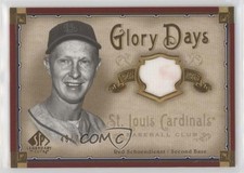 2005 SP Legendary Cuts Glory Days Gold Jerseys 49/75 Red Schoendienst HOF 0l2