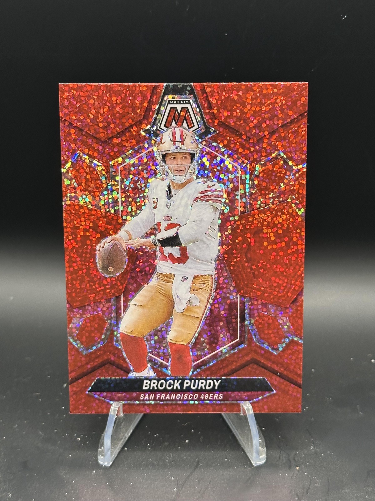 2024 Panini Mosaic #190 Brock Purdy Red Sparkle