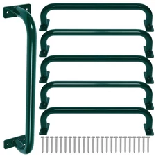 6 Pack 17 Inch Green Steel Playground Safety Handlesfor Kids - Swing Set Acce...