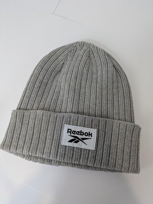 Reebok Beanie Mütze grau gerippt Bündchen Logo Patch One Size Unisex