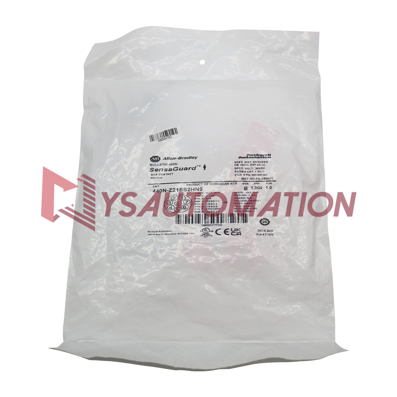 Allen-Bradley 440N-Z21SS2HN9 SensaGuard RFID Switch Magnetic Hold M12