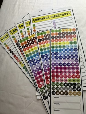 5 Sheets  Breaker  Panel  Labels  Electrical  Box  3 Stickers Numbers  Breaker