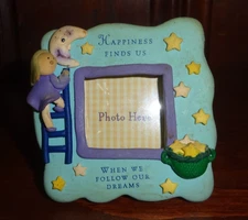 Celestial Mini Picture Frame, For 1-1/8"x1-1/6" Photo, 3" x 3" Frame, Light Blue
