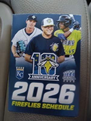Columbia Fireflies 2026 Carolina League Pocket Schedule 