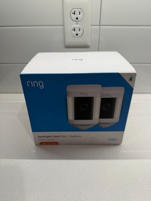 Ring Spotlight Cam Plus Camera Indoor/Outdoor Wireless Pack of 2 Battery New!!!!