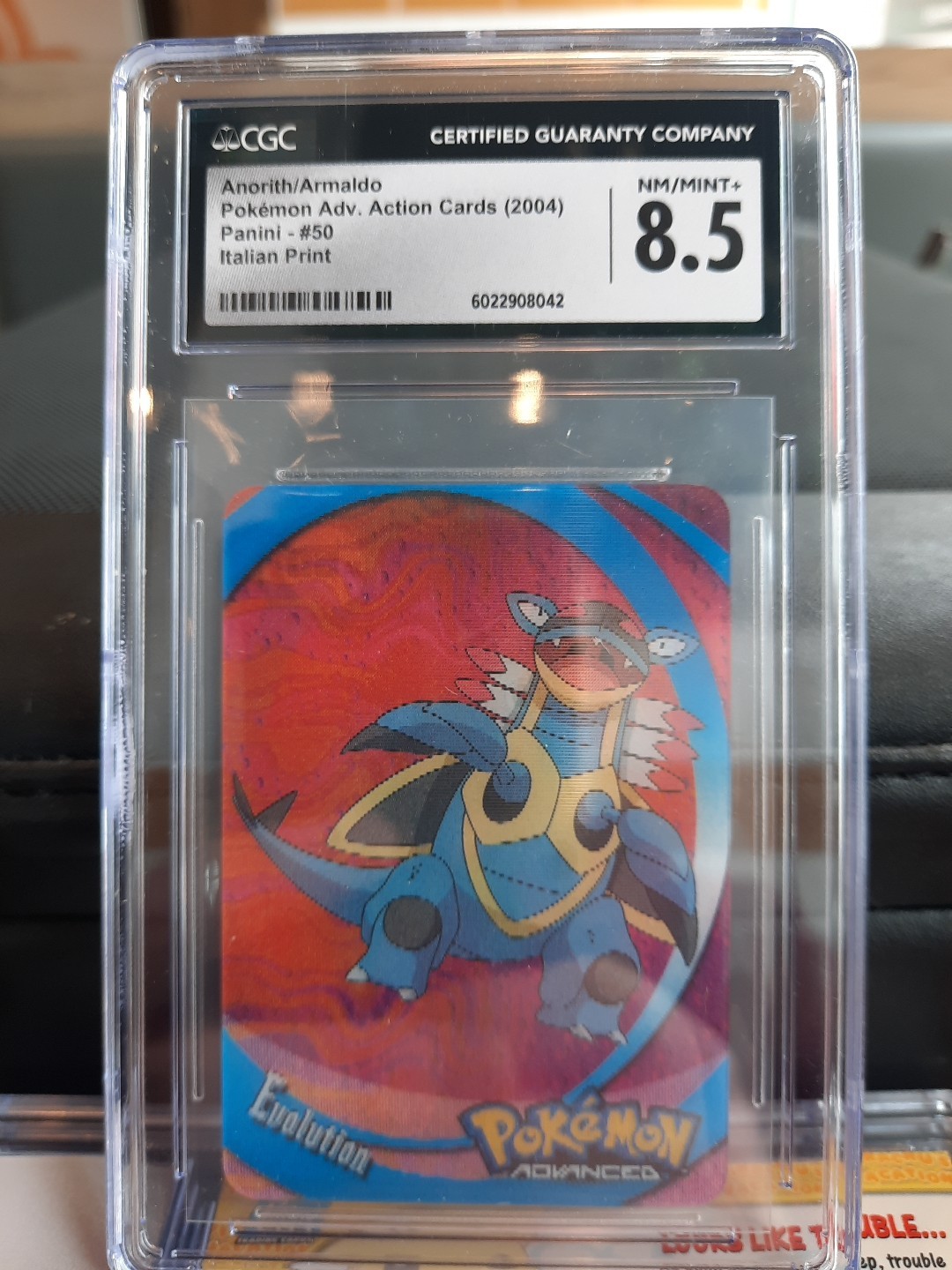 Anorith Armaldo Cgc 8.5 Pokemon Advanced Action Card 2004 Panini #50 psa Italian