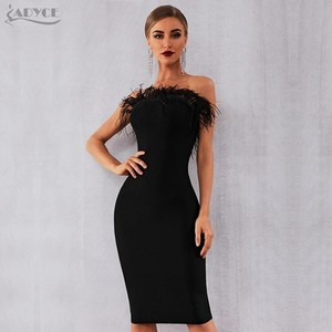 bodycon feather dress