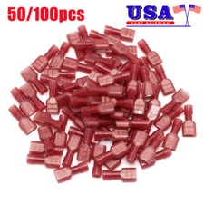 50/100pcs Female 22-16 Gauge Insulated Wire Terminal Quick Disconnect Connectors