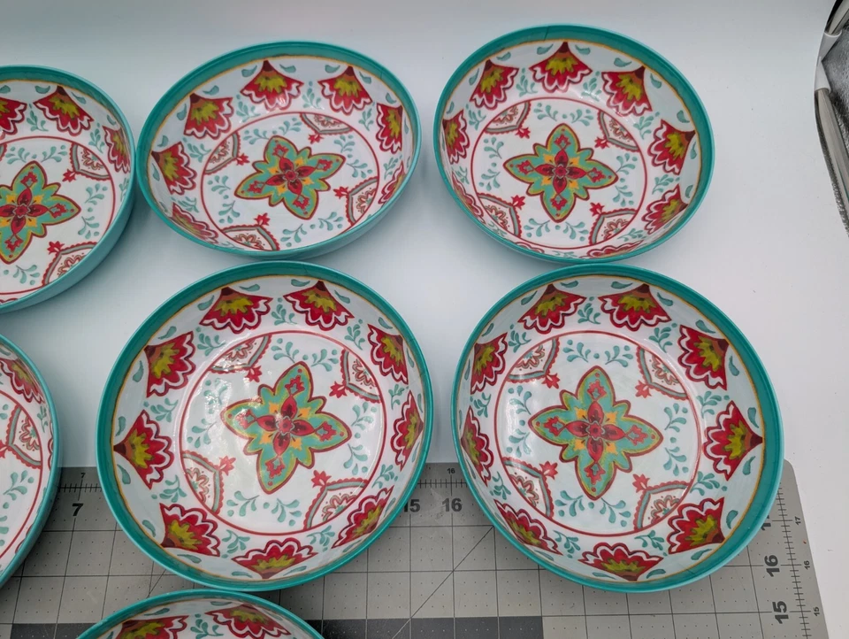 Tazón de sopa de cereal de melamina de 7,5 pulgadas lote de 7 Foto 2 de 4