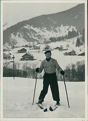 France, Les Contamines, in the foreground le Chalet Perce-Neige vintage silver pr