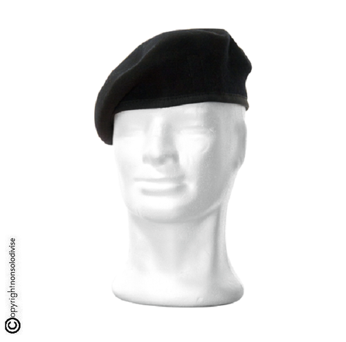 Basco Spagnolo Militare Beret Nero Bordino Pelle Esercito Vigilanza GPG |  eBay