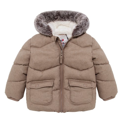 Rokka&Rolla Baby Boys' Soft Mini Fur Lined Puffer Jacket Hooded Winter Coat - Picture 25 of 38
