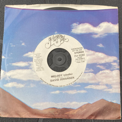 DAVID JOHANSEN/Melody (Blue Sky Records Demonstration Copy; 1979) NM