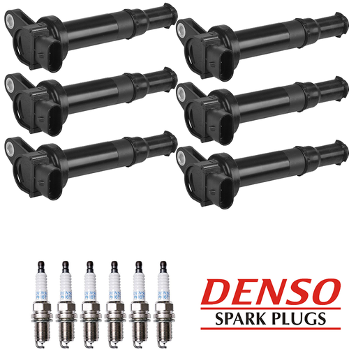 6x Ignition Coil &amp; 6 Denso Spark Plug For 2006 Kia Optima LX 2.7L V6 ...