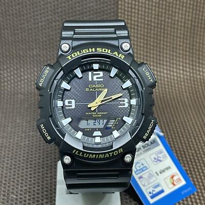 Montre Casio Timeless Premium solaire bracelet résine noire AQ-S810W