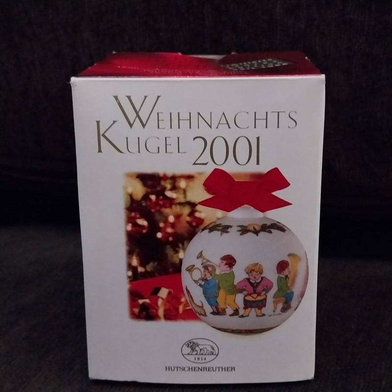 2001 Hutschenreuther Weihnachts Kugel Porcelain Christmas Ornament New In Box