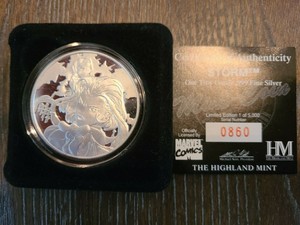 1996 Marvel X Men Storm Highland Mint 1 Oz Silver Coin Coa Ebay