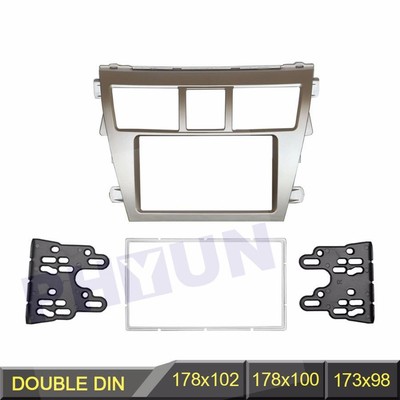 Car CD/DVD Frame Facia Trim 2 DIN For Toyota Vios Yaris Sedan Belta 2007-2012 US