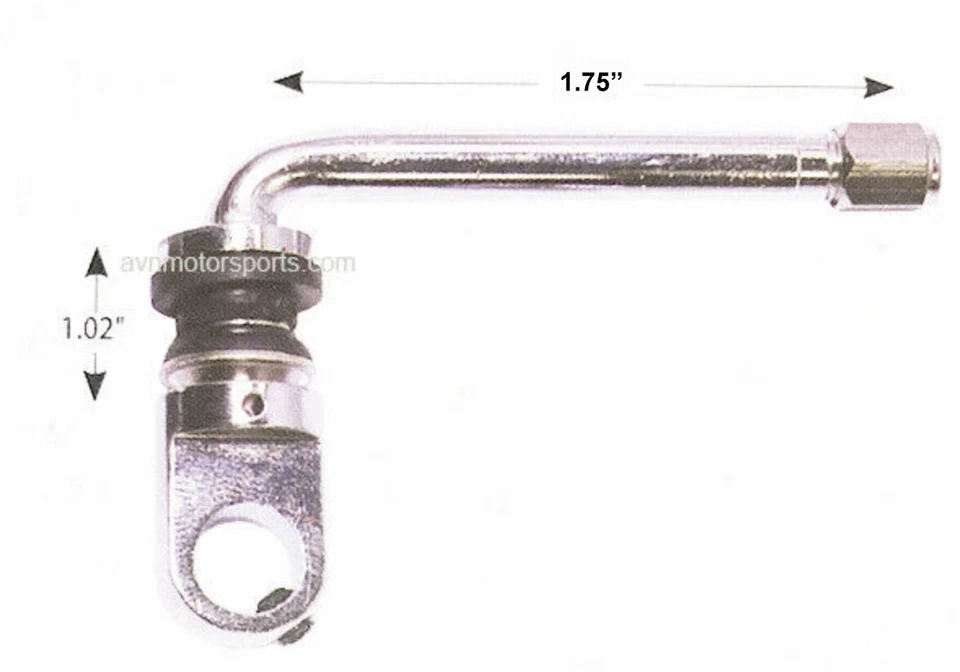 4x Chrome 1.75" TPMS Valve Stems 90 Degree Multi-Piece For HRE Volk Work Wheels - Image 2 of 4