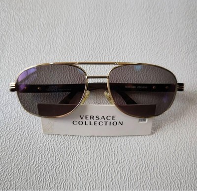 VERSACE Sunglasses Oval Gold Frame Tortoise Shell Metal Logo  display picture 1