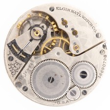 Elgin Grade 971 Model 1 16-Size 15-Jewel Antique Pocket Watch Movement, Runs
