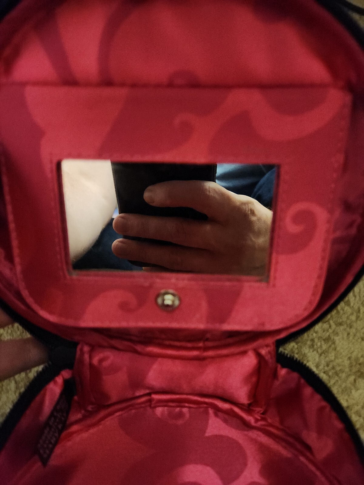 Rare Mary Kay Black Round Makeup Purse With Adjustable Mirror eBay