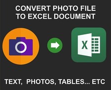 Convert Photo File to Excel Service, Photos, Text, Tables, And Other Content
