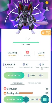 Armored Mewtwo - Carte Pokémon GO - Édition Collector - Jeu Mobile Android/iOS - Neuf Scellé