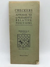 1928 CHECKERS APPENDIX TO MCHARDY'S RELATIVE POSITIONS Educational Guide Booklet
