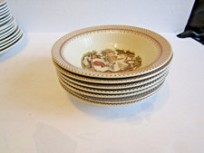 7-CEREAL BOWLS -Wm ADAMS & SONS-IRONSTONE-ANTOINETTE PATTERN-REAL ENGLISH