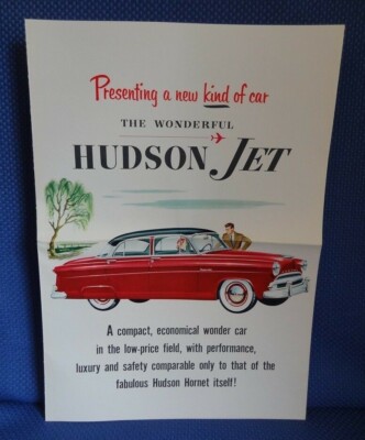 1953 HUDSON JET Automobile Color Sales Brochure - NOS New Old Stock PERFECT