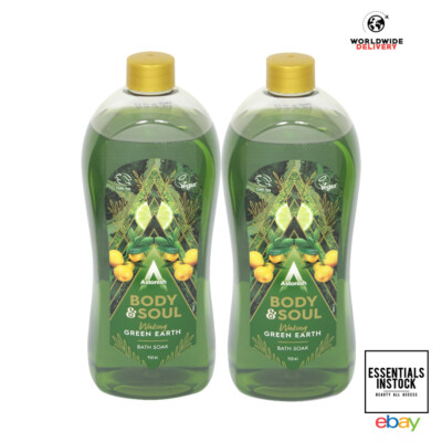 2 x Astonish Body & Soul Bath Soak Waking Green Earth 950 ml