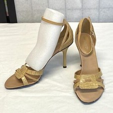 Nine West Spike Heel Strappy Reptile Leather Ankle Strap Karna Sandal Beige 8 