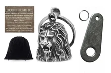 LION HEAD 3-D Guardian Motorcycle Ride Bell Biker Luck Gremlin Ride harley USA