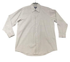 Stafford Performance Mens Size 17.5 Gray The Super Shirt Classic Fit Long Sleeve